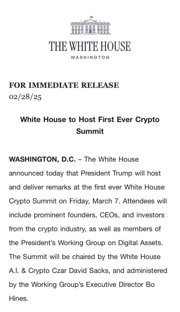 White House Crypto Summit